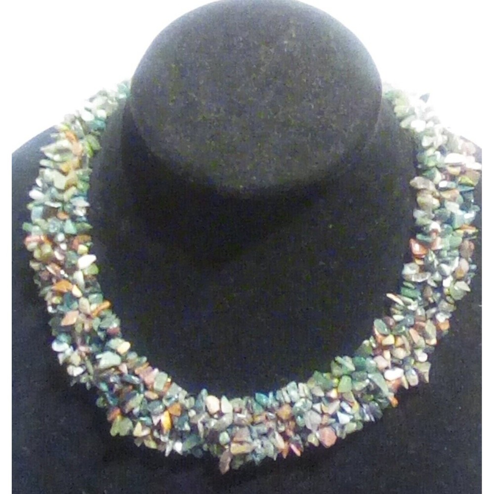 Raw  Mutil- Stone necklace, Bridal birthstone choker, wedding stones necklace,